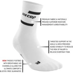 CEP Women's The Run Socks, Mid Cut -Skiutstyrsbutikk cep sports women s the run socks mid cut white 4