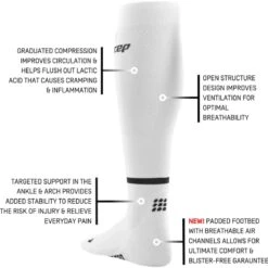 CEP Women's The Run Socks, Tall -Skiutstyrsbutikk cep sports women s the run socks tall white 2