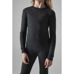 Craft Juniors' Core Wool Merino Set -Skiutstyrsbutikk craft junior core wool merino set black melange 2