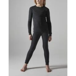 Craft Juniors' Core Wool Merino Set -Skiutstyrsbutikk craft junior core wool merino set black melange 4