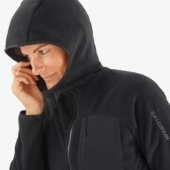 Salomon Women's Outline Polartec -Skiutstyrsbutikk salomon women s outline polartec deep black 4