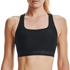 Under Armour Women's UA Crossback Mid Bra -Skiutstyrsbutikk under armour women s ua crossback mid bra black black jetgray 8
