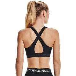 Under Armour Women's UA Crossback Mid Bra -Skiutstyrsbutikk under armour women s ua crossback mid bra black black jetgray 9